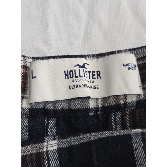 HOLLISTER Y2K Pleated Plaid Preppy 90's Academia Ultra High Rise Mini Skirt Sz L - Picture 11 of 11